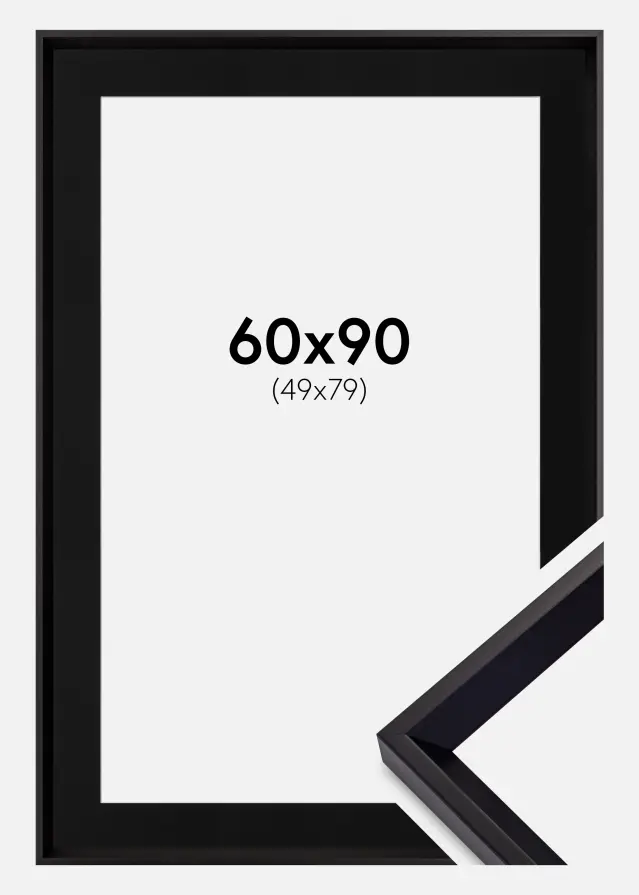Ram med passepartou Frame Globe Black 60x90 cm - Picture Mount Black 50x80 cm