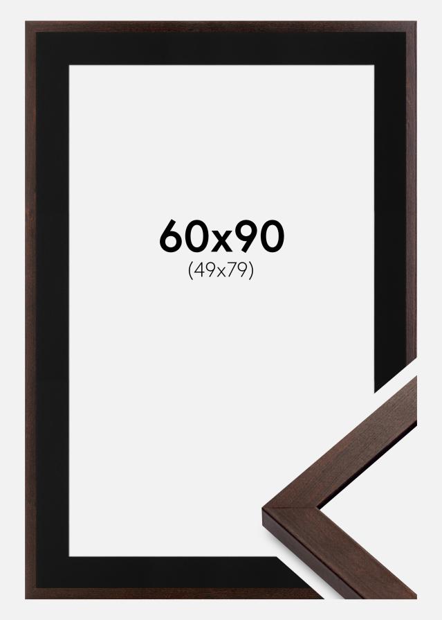 Ram med passepartou Frame Selection Walnut 60x90 cm - Picture Mount Black 50x80 cm