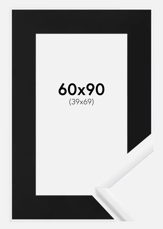 Ram med passepartou Frame New Lifestyle White 60x90 cm - Picture Mount Black 40x70 cm