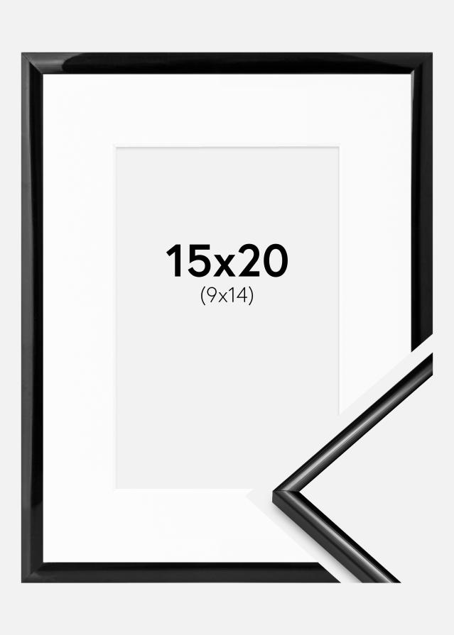 Ram med passepartou Frame Scandi Black 15x20 cm - Picture Mount White 10x15 cm