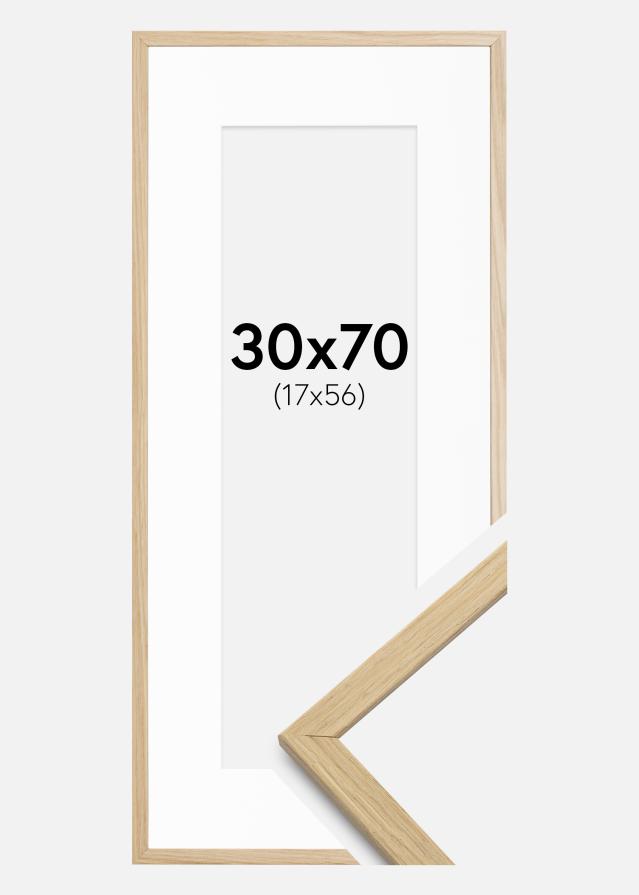 Ram med passepartou Frame Edsbyn Oak 30x70 cm - Picture Mount White 18x57 cm