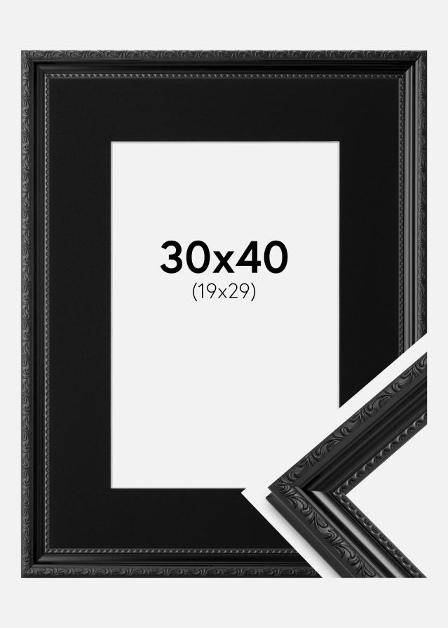 Ram med passepartou Frame Abisko Black 30x40 cm - Picture Mount Black 20x30 cm