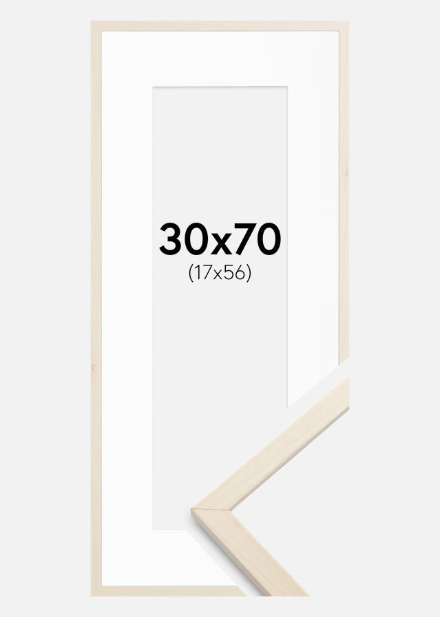 Ram med passepartou Frame Edsbyn Maple 30x70 cm - Picture Mount White 18x57 cm