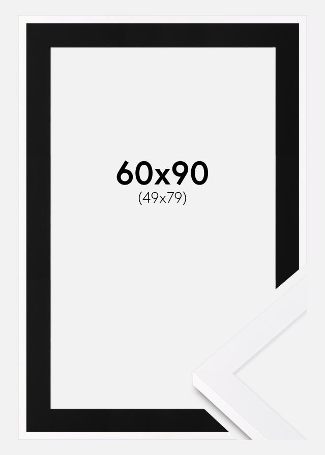 Ram med passepartou Frame Selection White 60x90 cm - Picture Mount Black 50x80 cm
