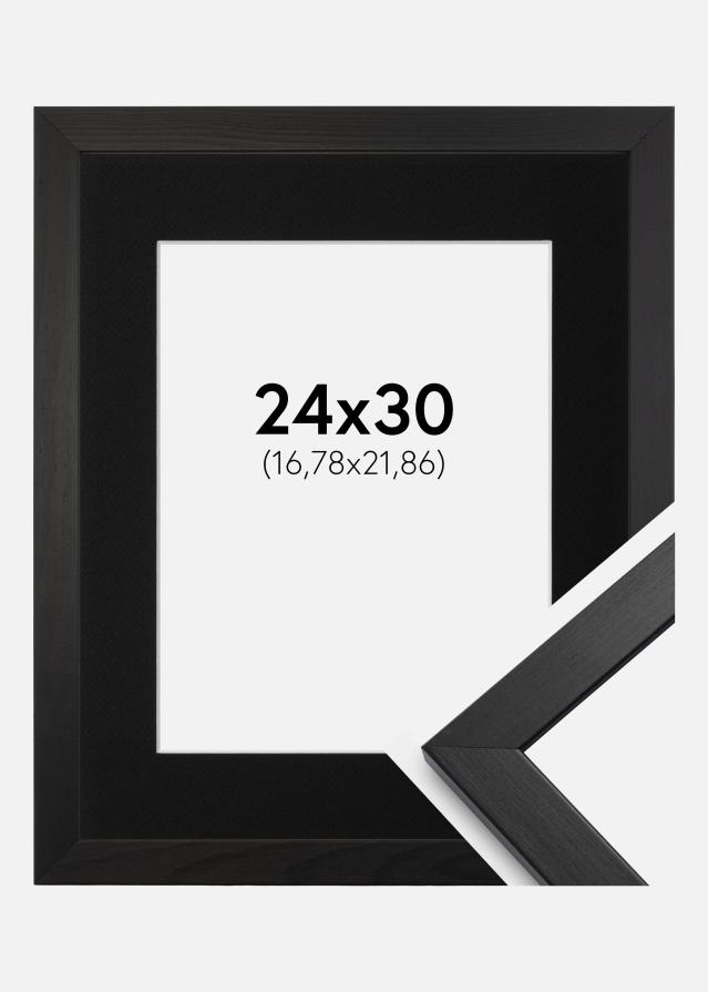 Ram med passepartou Frame Stilren Black 24x30 cm - Picture Mount Black 7x9 inches