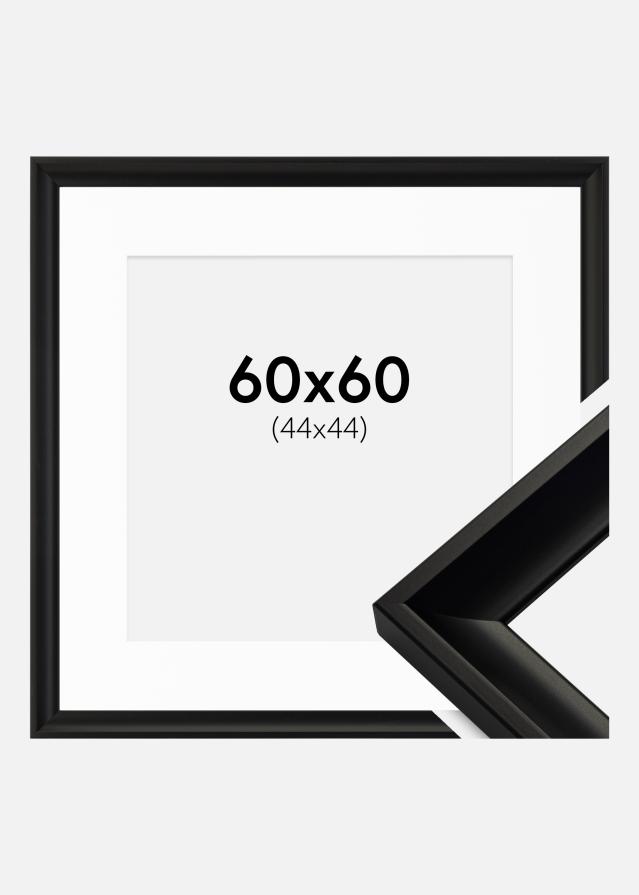 Ram med passepartou Frame Öjaren Black 60x60 cm - Picture Mount White 45x45 cm