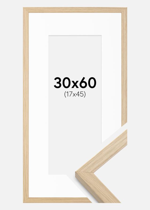 Ram med passepartou Frame Grimsåker Oak 30x60 cm - Picture Mount White 18x46 cm