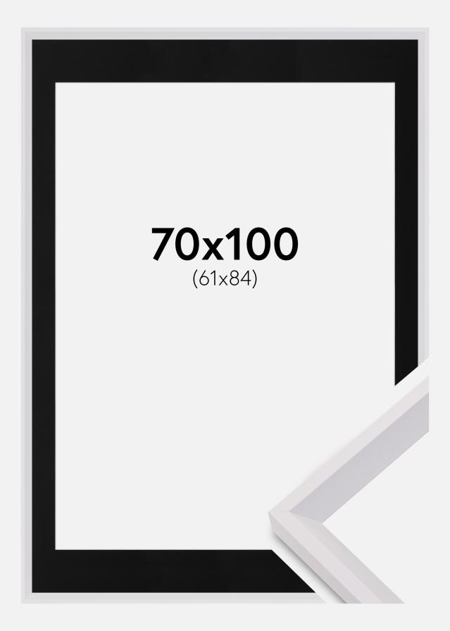 Ram med passepartou Frame Globe White 70x100 cm - Picture Mount Black 62x85 cm