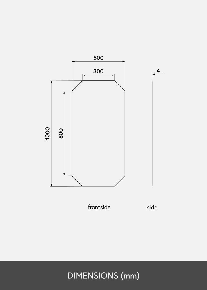 KAILA KAILA Mirror Tall Octagon 50x100 cm