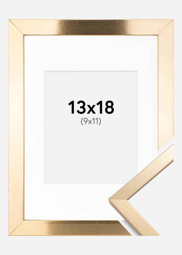 Ram med passepartou Frame Trendy Gold 13x18 cm - Picture Mount White 10x12 cm