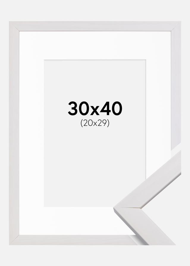 Ram med passepartou Frame Stilren White 30x40 cm - Picture Mount White 21x30 cm