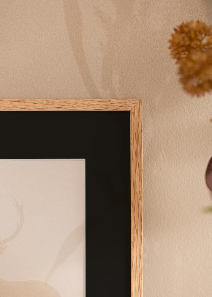 Ram med passepartou Frame Oslo Oak 30x40 cm - Picture Mount Black 18x27 cm