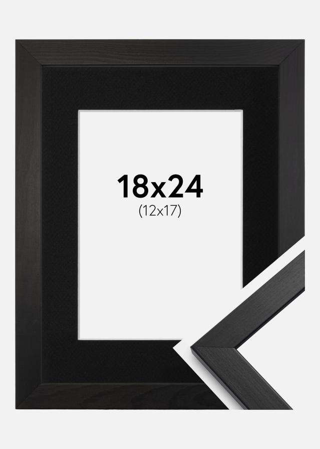 Ram med passepartou Frame Stilren Black 18x24 cm - Picture Mount Black 13x18 cm