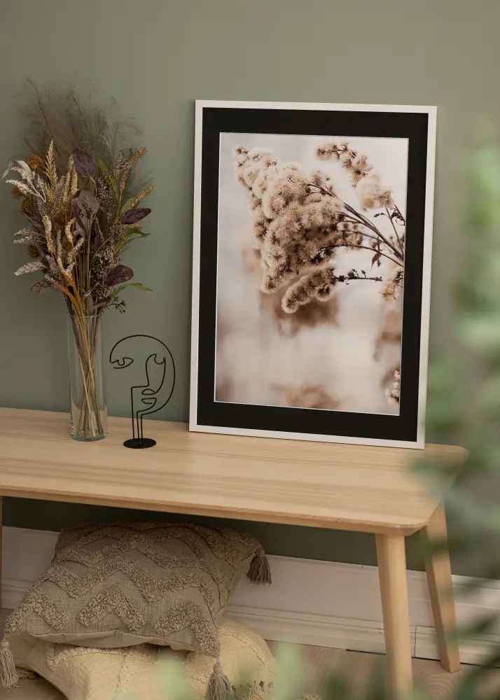 Ram med passepartou Frame Trendy White 50x70 cm - Picture Mount Black 42x59.4 cm (A2)