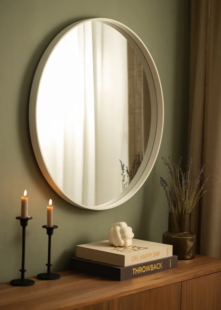 BGA Mirror Reflection White 80 cm Ø