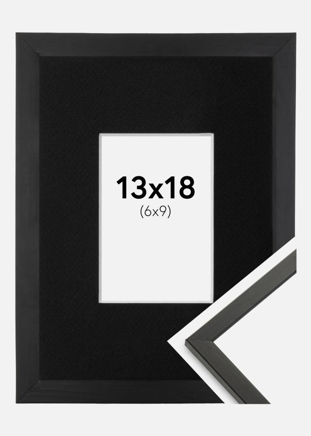 Ram med passepartou Frame Galant Black 13x18 cm - Picture Mount Black 7x10 cm
