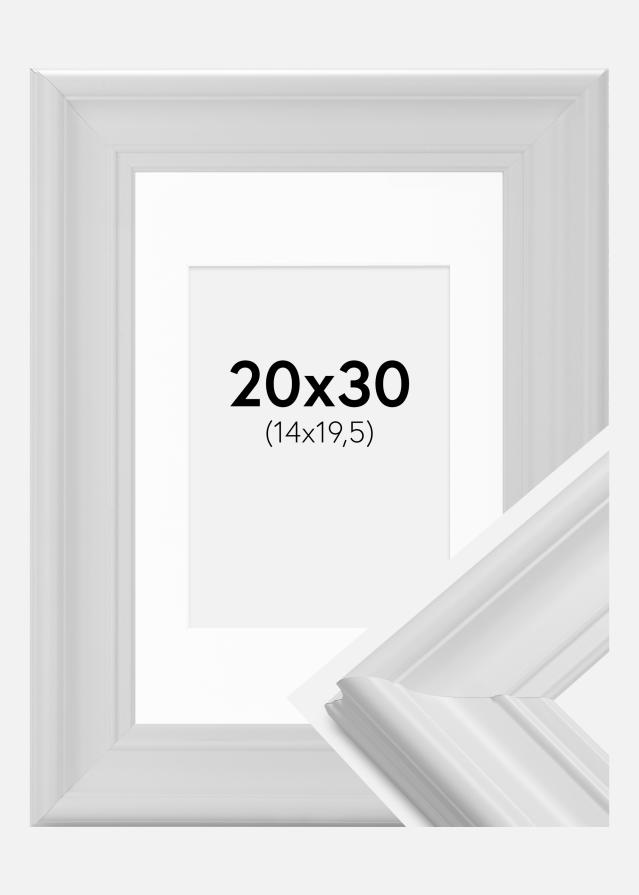 Ram med passepartou Frame Mora Premium White 20x30 cm - Picture Mount White 15x21 cm (A5)