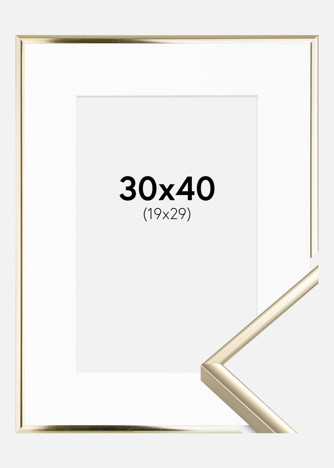 Product Image for Frame Aluminium Shiny Gold 30x40 cm - Picture Mount White 20x30 cm
