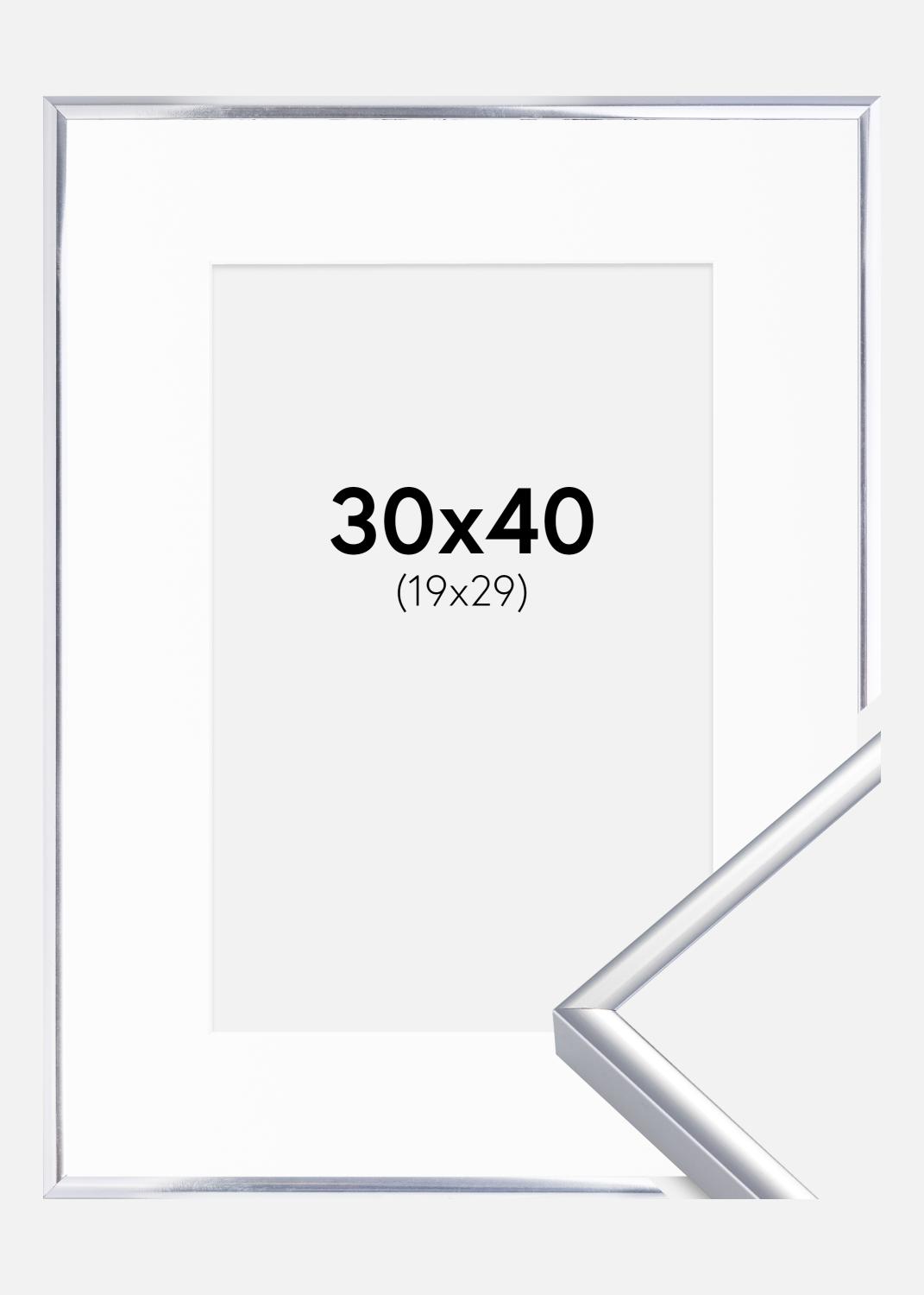 Product Image for Frame Aluminium Shiny Silver 30x40 cm - Picture Mount White 20x30 cm