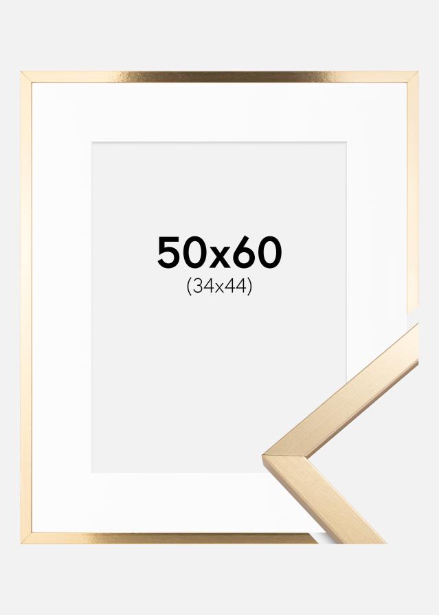 Ram med passepartou Frame Trendy Gold 50x60 cm - Picture Mount White 35x45 cm