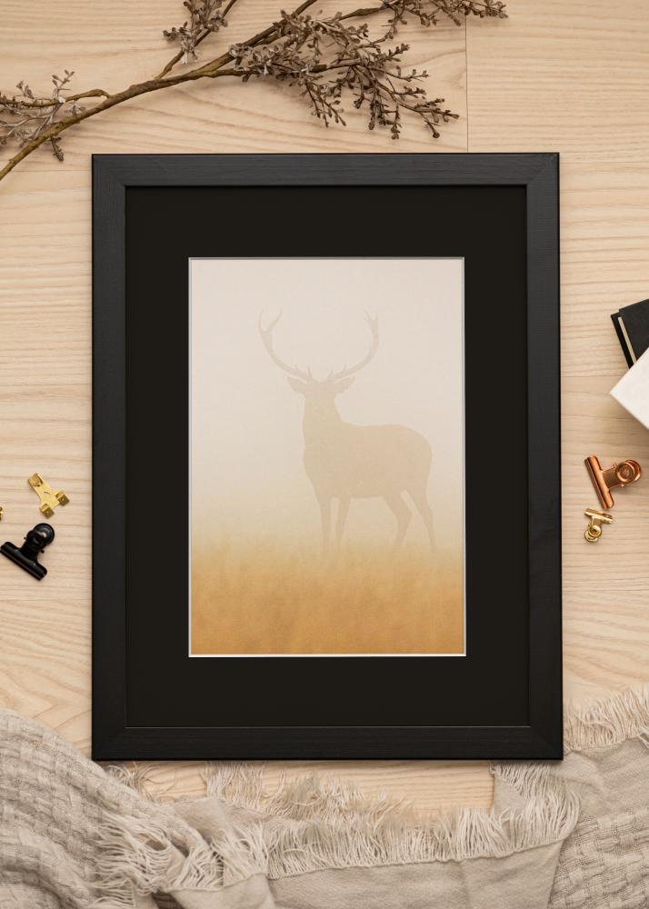 Ram med passepartou Frame Trendline Black 30x40 cm - Picture Mount Black 20x28 cm