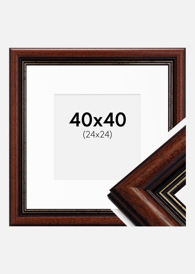 Ram med passepartou Frame Old Retro 40x40 cm - Picture Mount White 25x25 cm
