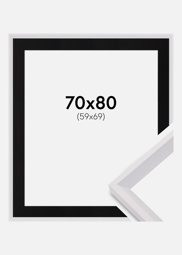 Ram med passepartou Frame Globe White 70x70 cm - Picture Mount Black 60x70 cm