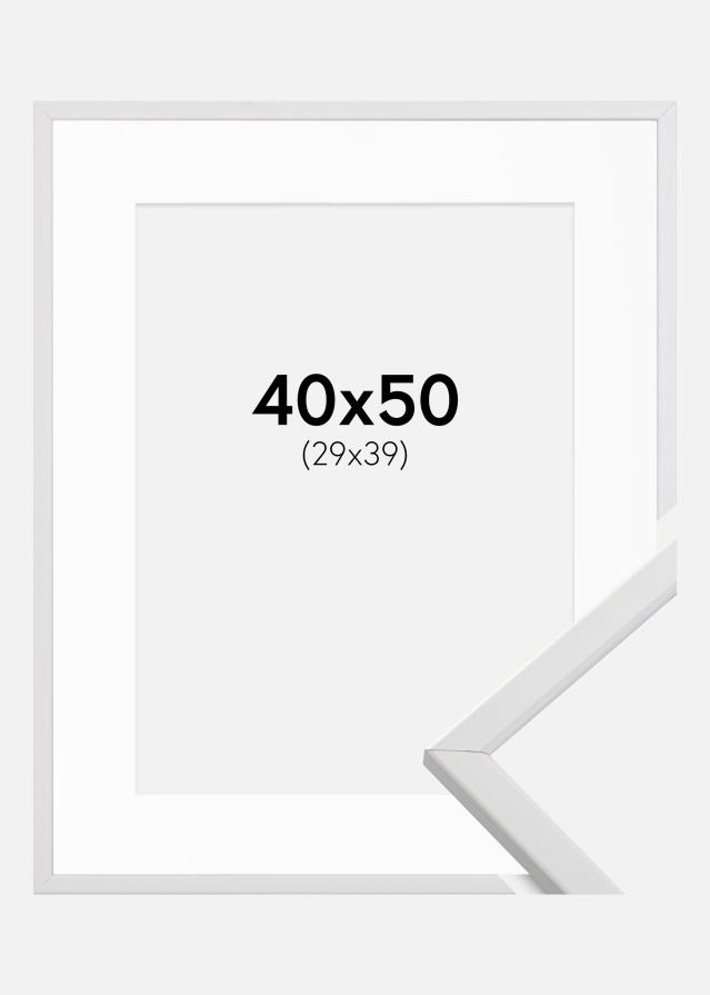 Ram med passepartou Frame Galant White 40x50 cm - Picture Mount White 30x40 cm