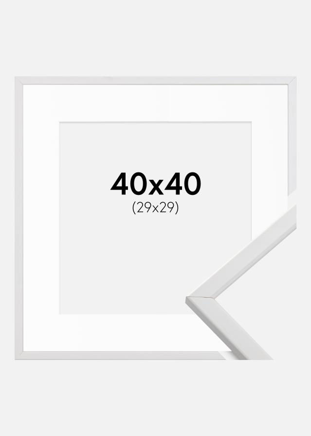 Ram med passepartou Frame Galant White 40x40 cm - Picture Mount White 30x30 cm