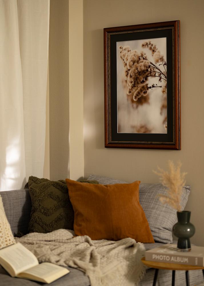 Ram med passepartou Frame Old Retro 30x40 cm - Picture Mount Black 21x29.7 cm (A4)