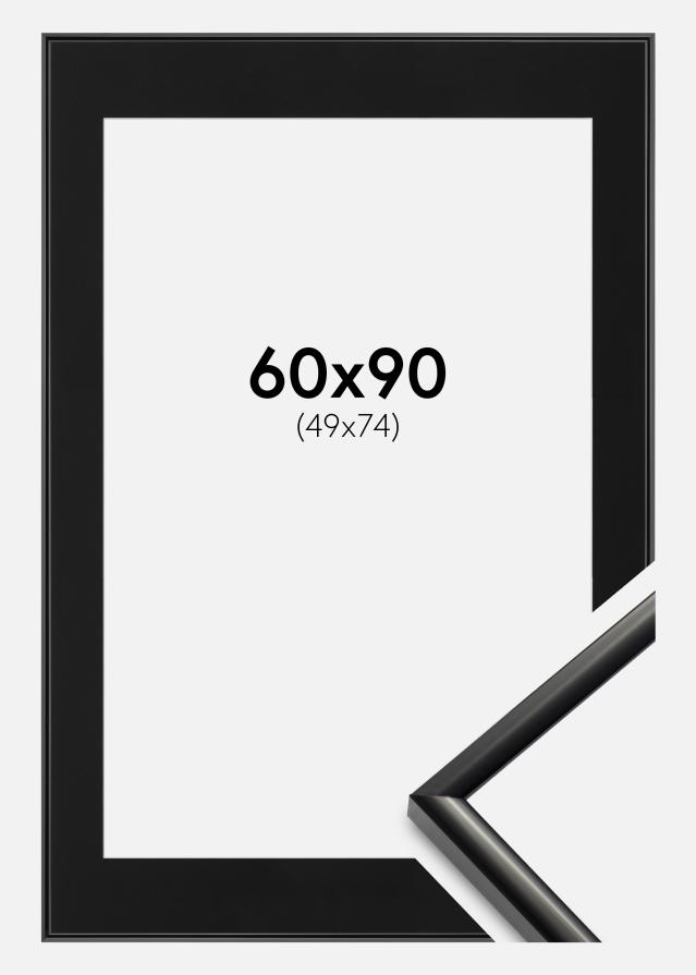 Ram med passepartou Frame New Lifestyle Black 60x90 cm - Picture Mount Black 50x75 cm