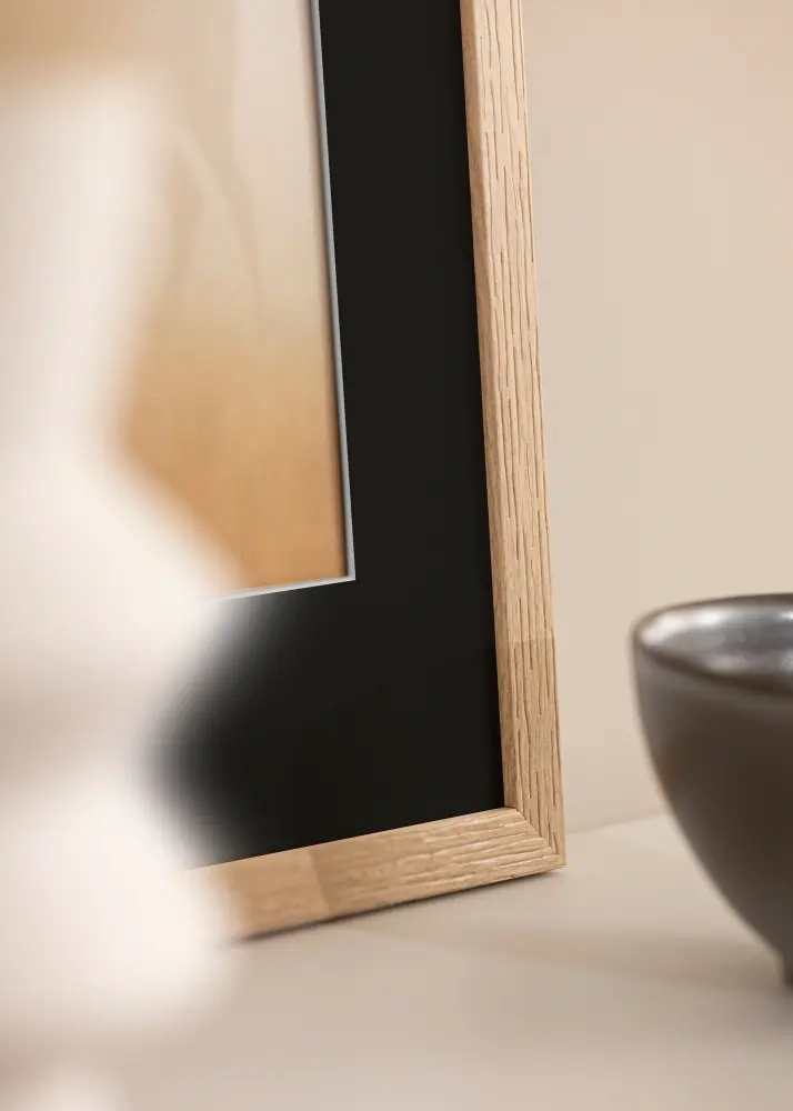 Ram med passepartou Frame Stilren Oak 40x40 cm - Picture Mount Black 30x30 cm