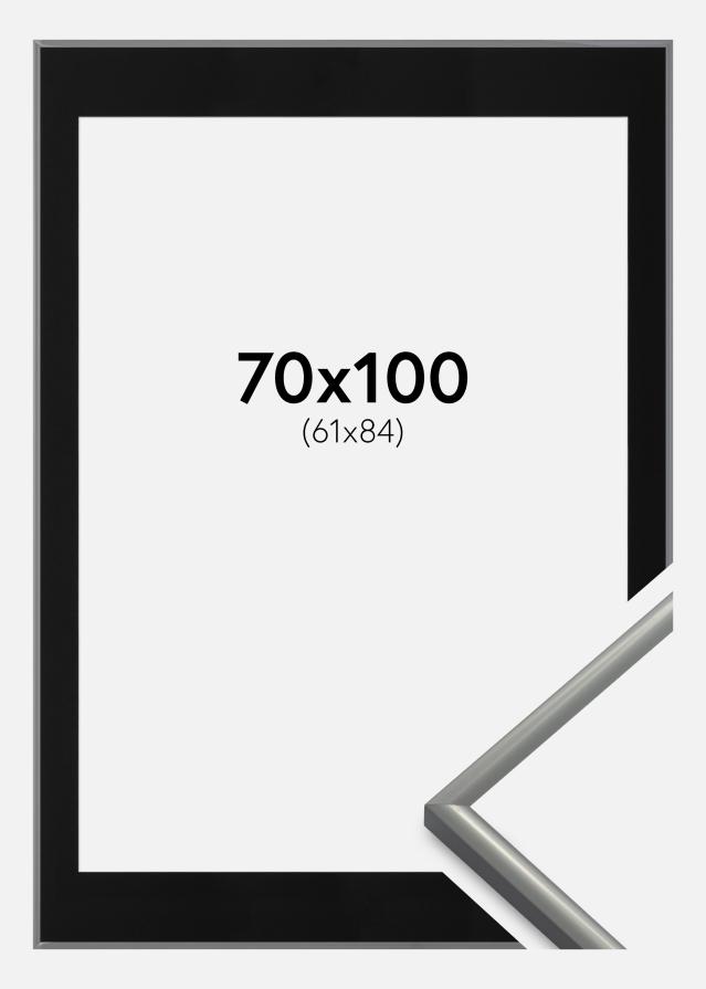 Ram med passepartou Frame New Lifestyle Light Grey 70x100 cm - Picture Mount Black 62x85 cm