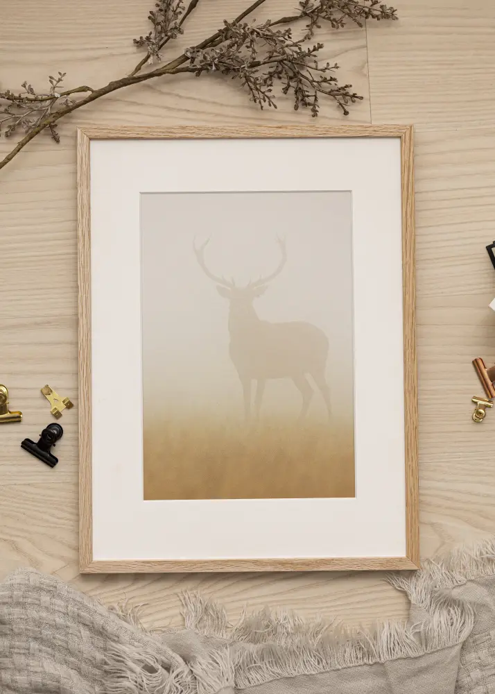 Ram med passepartou Frame Oslo Oak 60x80 cm - Picture Mount White 50x60 cm
