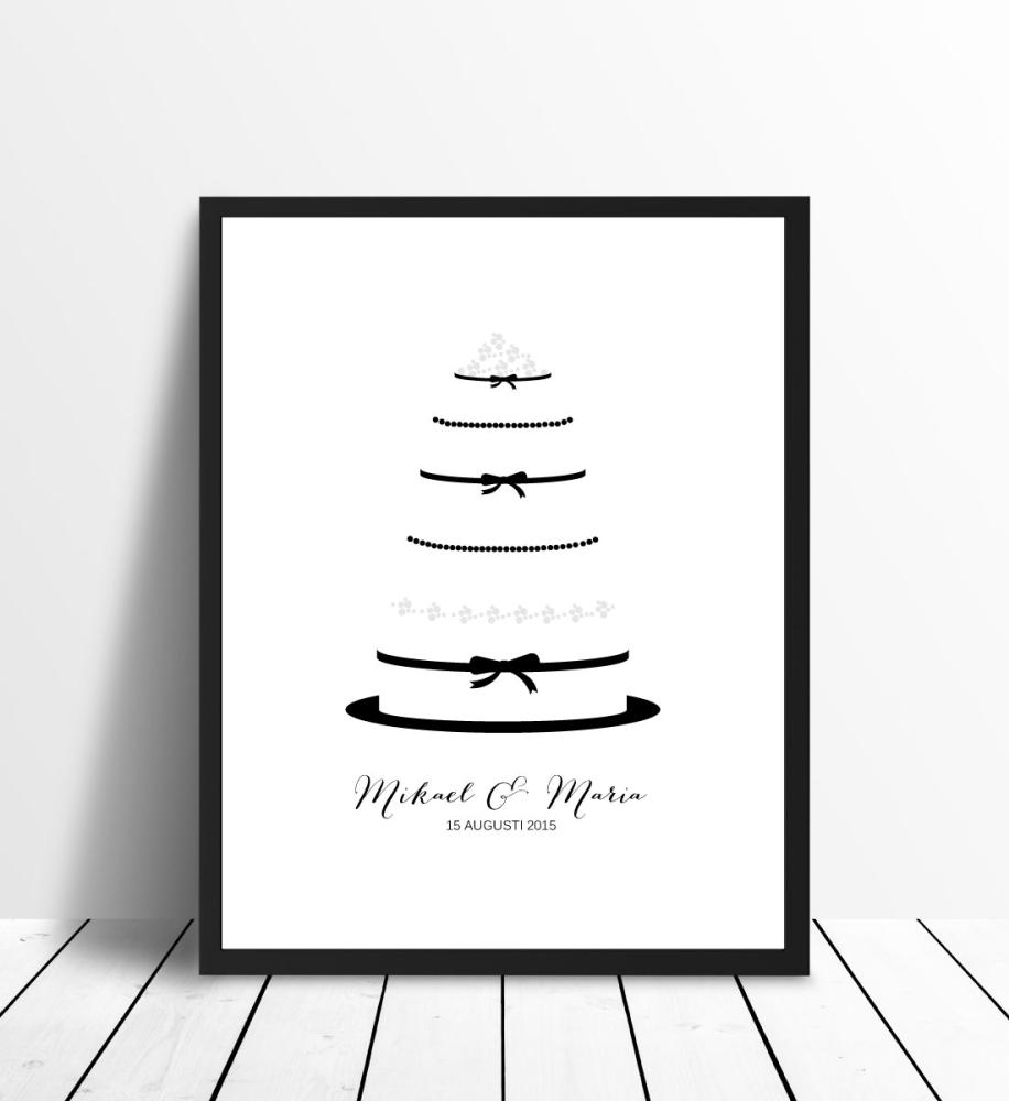 Personlig poster Wedding Cake - Grey