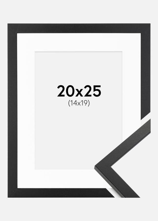 Ram med passepartou Frame Trendy Black 20x25 cm - Picture Mount White 15x20 cm