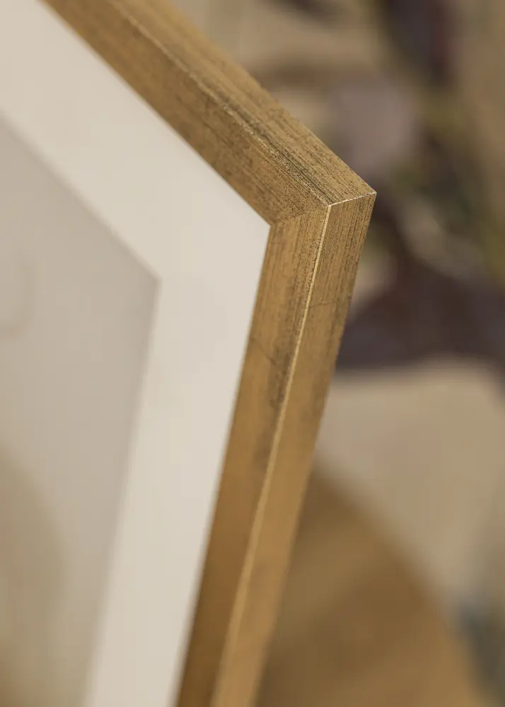 Ram med passepartou Frame Stilren Gold 60x80 cm - Picture Mount White 50x70 cm