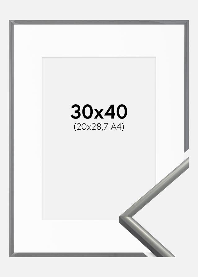 Ram med passepartou Frame New Lifestyle Light Grey 30x40 cm - Picture Mount White 21x29.7 cm