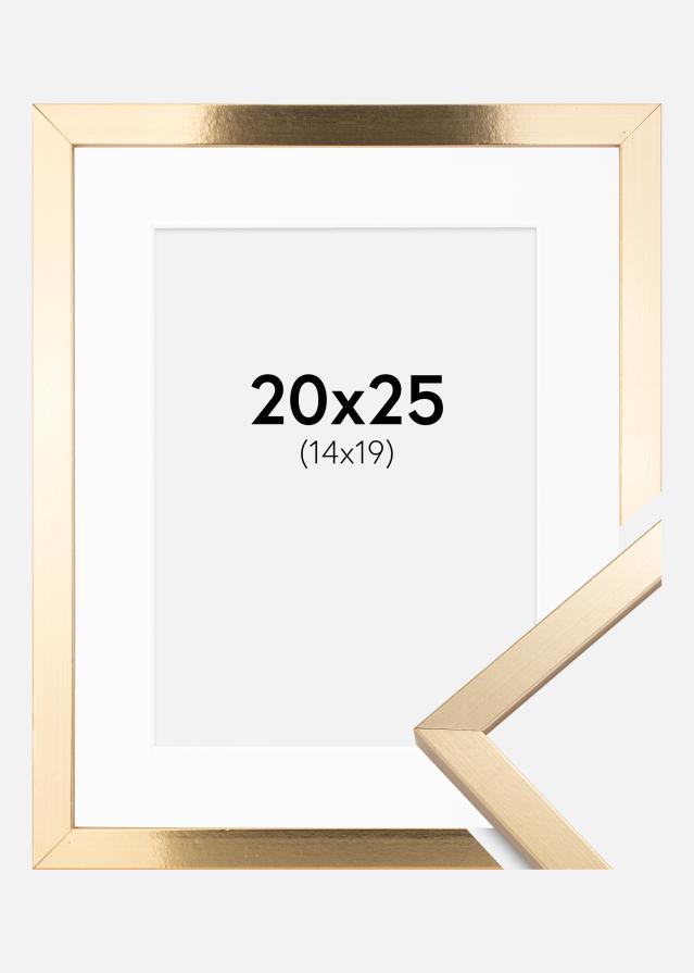 Ram med passepartou Frame Trendy Gold 20x25 cm - Picture Mount White 15x20 cm