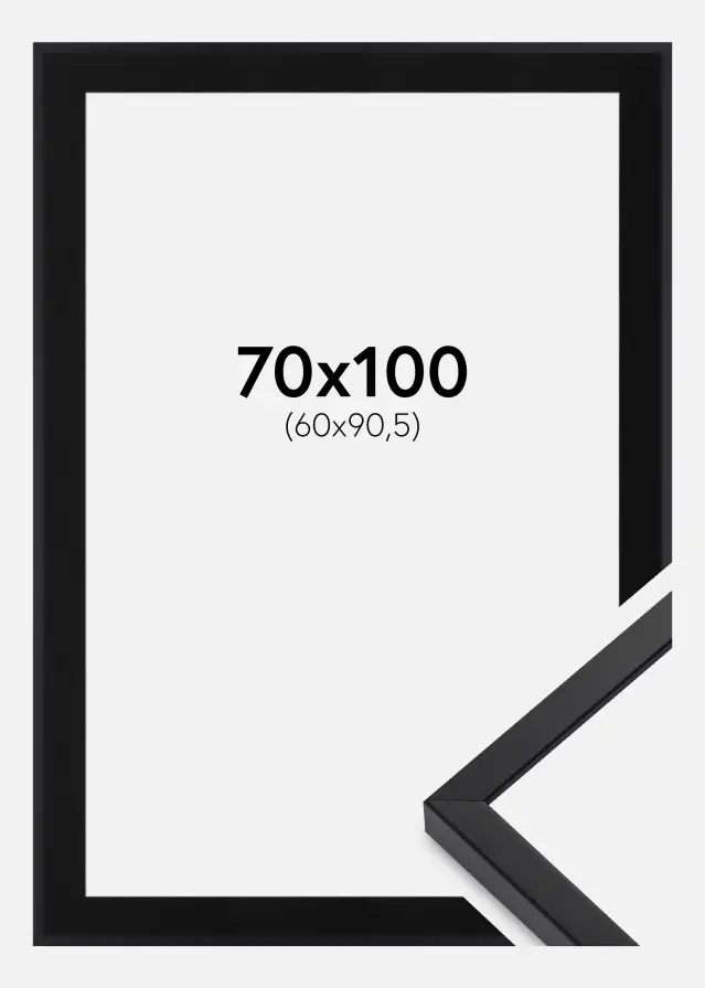 Ram med passepartou Frame E-Line Black 70x100 cm - Picture Mount Black 61x91.5 cm
