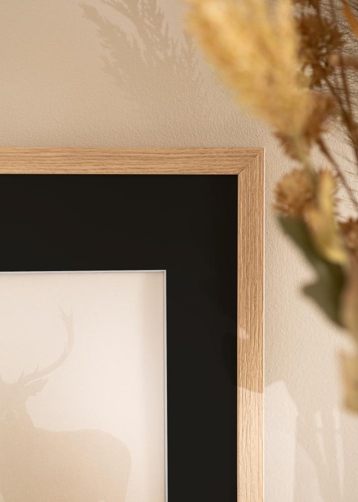 Ram med passepartou Frame Stilren Oak 20x30 cm - Picture Mount Black 15x21 cm
