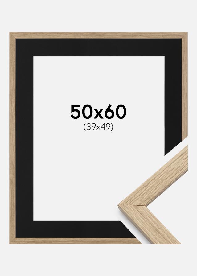 Ram med passepartou Frame Stilren Oak 50x60 cm - Picture Mount Black 40x50 cm