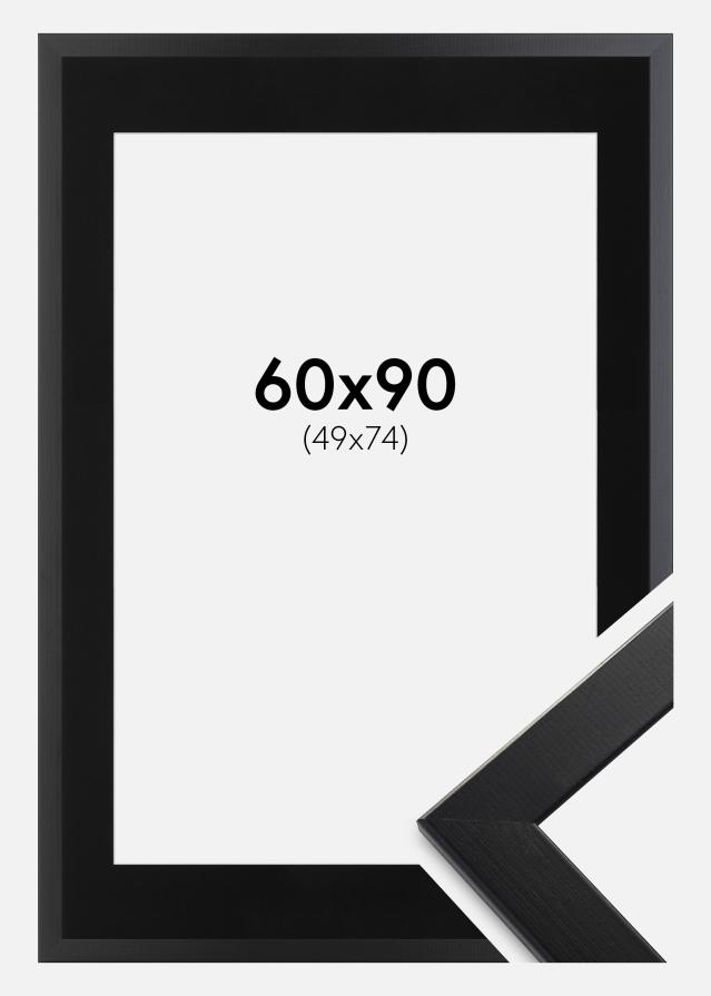 Ram med passepartou Frame Trendline Black 60x90 cm - Picture Mount Black 50x75 cm