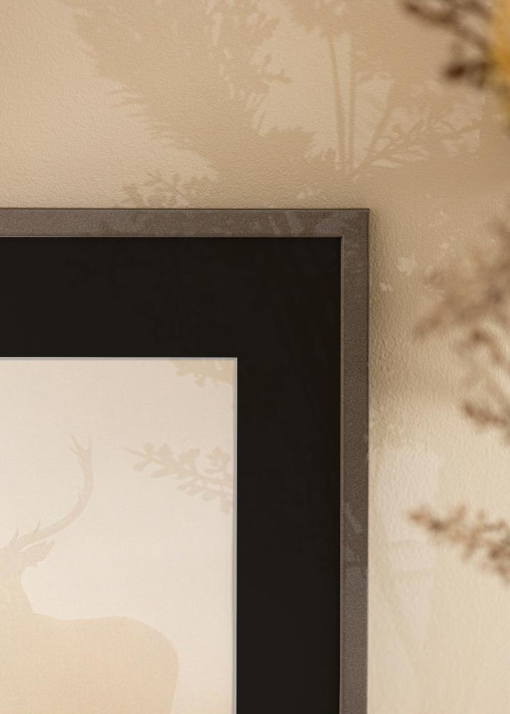 Ram med passepartou Frame Edsbyn Graphite 40x60 cm - Picture Mount Black 30x50 cm