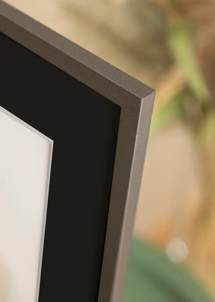 Ram med passepartou Frame Edsbyn Graphite 50x70 cm - Picture Mount Black 42x59.4 cm (A2)