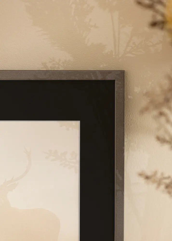 Ram med passepartou Frame Edsbyn Graphite 50x70 cm - Picture Mount Black 42x59.4 cm (A2)