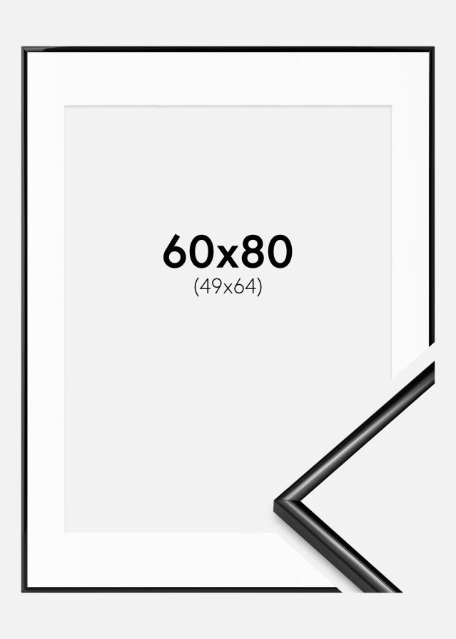 Ram med passepartou Frame Scandi Black 60x80 cm - Picture Mount White 50x65 cm