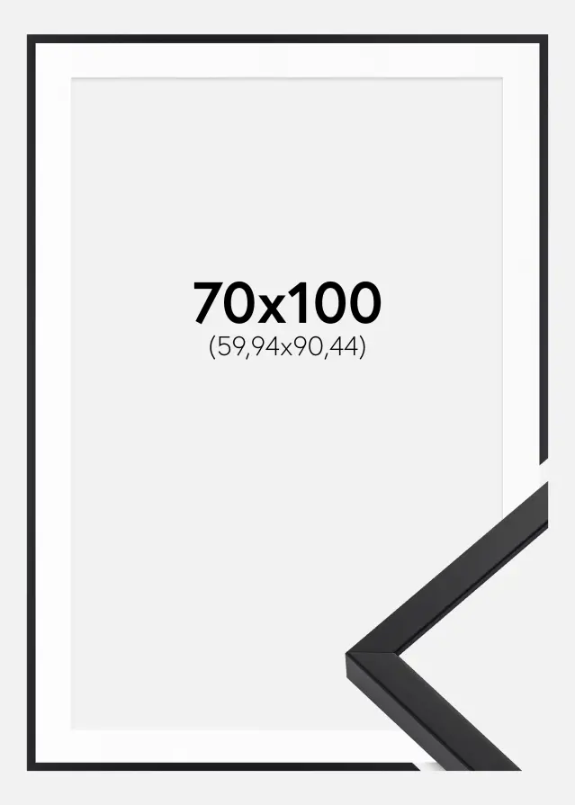 Ram med passepartou Frame E-Line Black 70x100 cm - Picture Mount White 24x36 inches