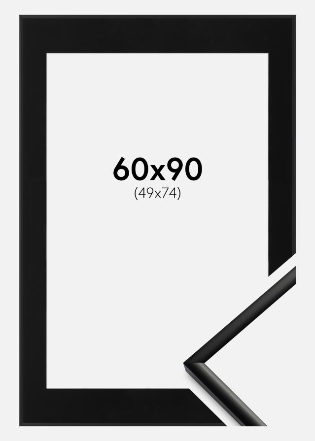 Ram med passepartou Frame New Lifestyle Matt Black 60x90 cm - Picture Mount Black 50x75 cm