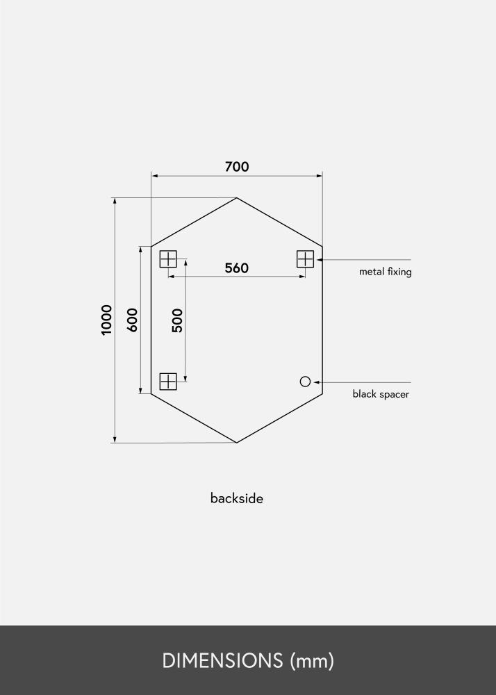 KAILA KAILA Mirror Tall Hexagon 70x100 cm